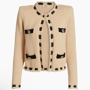L'AGENCE Cream and Black Cardigan